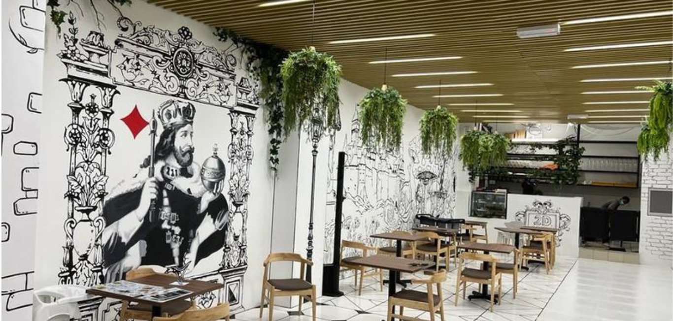 2D Caffe Mural Design 4