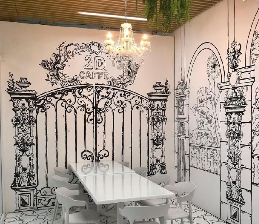 2D Caffe Mural Design 1